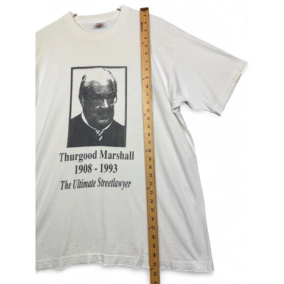 Vintage 90s Thurgood Marshall Tribute T Shirt Adult XL White Single Stitch - Picture 15 of 16